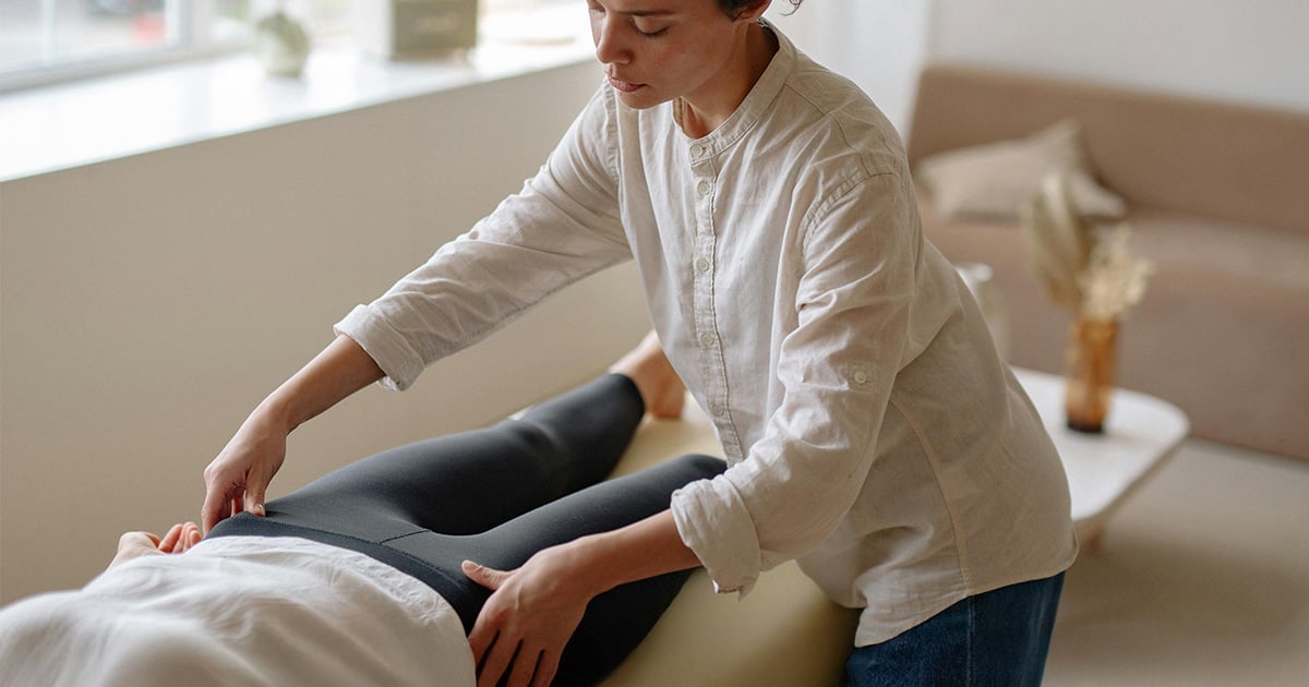 Ausschnitt aus physiotherapeutischer Behandlung für Krebspatienten